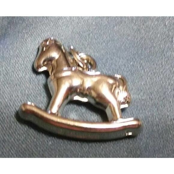 BUNDLE ONLY Rocking Horse Pendant Charm Silver Tone Equine Equestrian New Toy - Picture 1 of 1